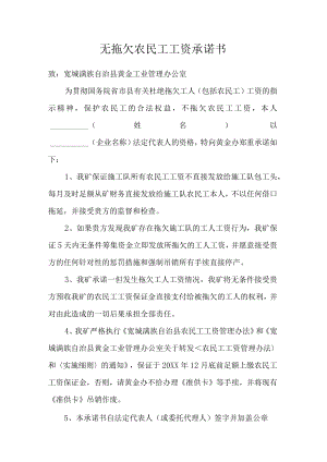 无拖欠农民工工资承诺书.docx