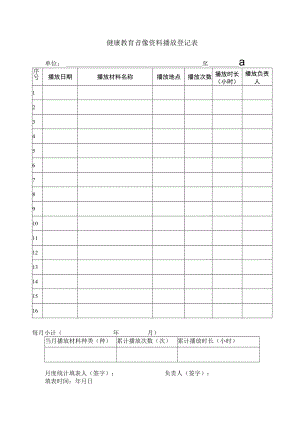 健康教育音像资料播放登记表.docx