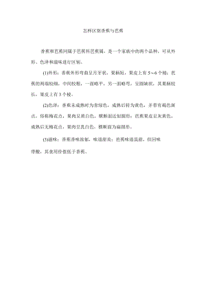 怎样区别香蕉与芭蕉.docx