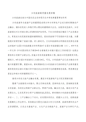 乡村旅游高质量发展讲稿.docx