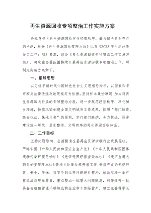 再生资源回收专项整治工作实施方案.docx