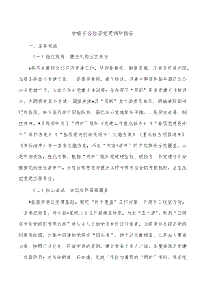 加强非公经济党建调研报告.docx