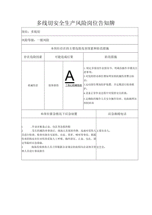 多线切安全生产风险岗位告知牌.docx