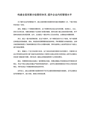 构建全面预算分级管控体系,提升企业内控管理水平.docx