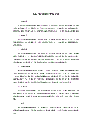 某公司薪酬管理制度介绍.docx