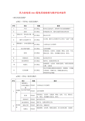 风力发电场35kV配电系统检修与维护技术指导.docx