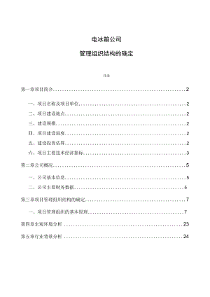 电冰箱公司管理组织结构的确定.docx