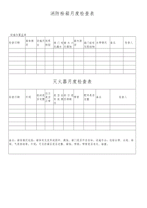 消防栓箱月度检查表.docx