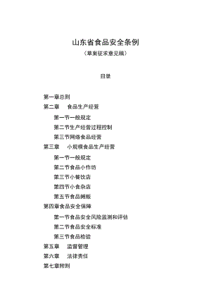 山东省食品安全条例（草案.docx