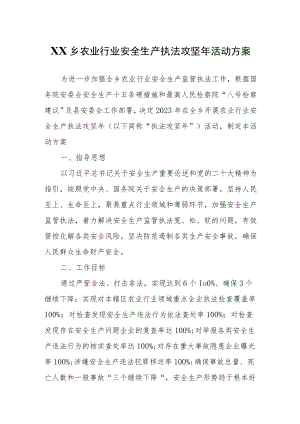 XX乡农业行业安全生产执法攻坚年活动方案.docx