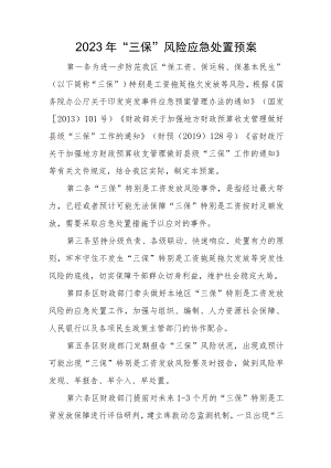 “三保”风险 应急处置预案.docx