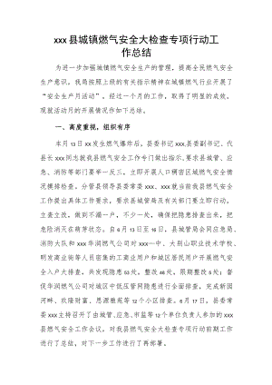 xxx县城镇燃气安全大检查专项行动工作总结.docx