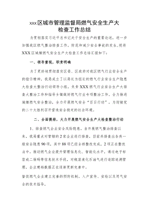 xxx区城市管理监督局燃气安全生产大检查工作总结.docx