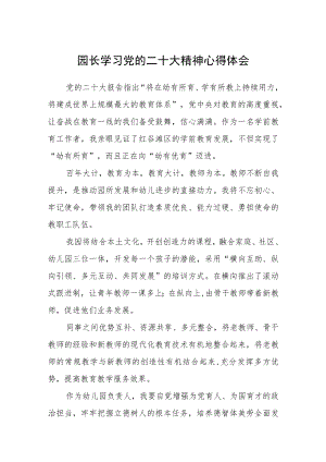 园长学习党的二十大精神心得体会范文集合三篇.docx