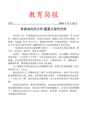 开展新队员入队知识游园大闯关活动简报.docx