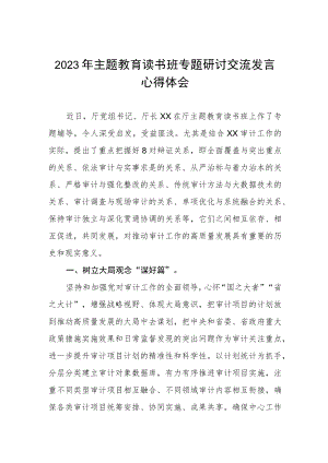 审计局开展2023年主题教育读书班心得体会三篇.docx