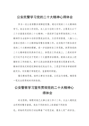 公安民警学习党的二十大精神心得体会(精选3篇).docx