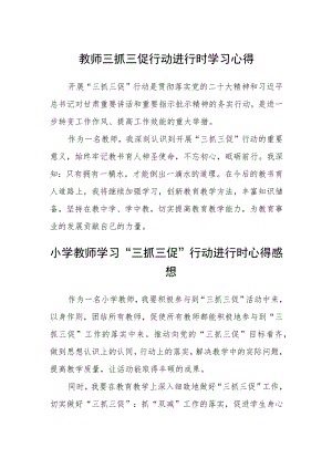 教师三抓三促行动进行时学习心得精选(三篇).docx