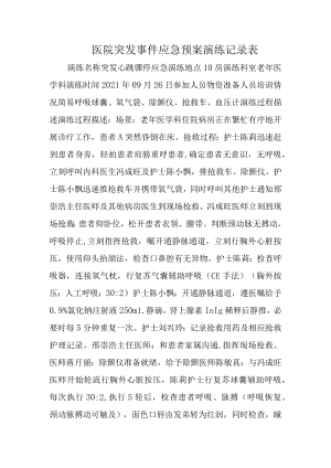 医院突发事件应急预案演练记录表.docx