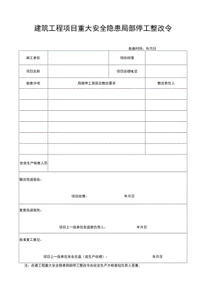 建筑工程项目重大安全隐患局部停工整改令.docx