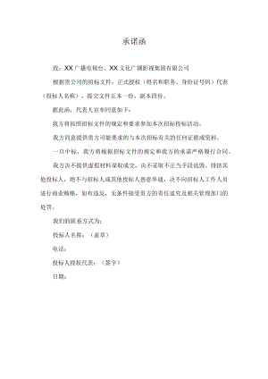 XX投标项目承诺函.docx