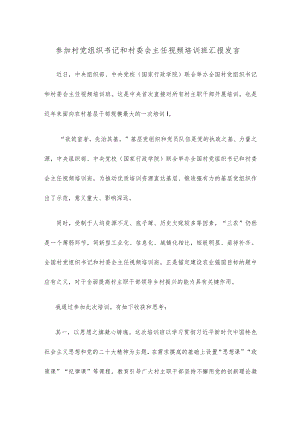 参加村党组织书记和村委会主任视频培训班汇报发言.docx