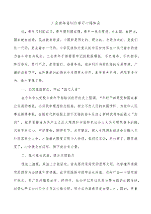 工会青年培训班学习心得体会.docx