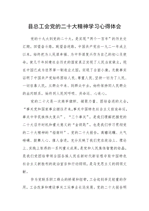 县总工会党的二十大精神学习心得体会.docx