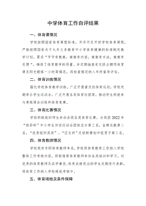 中学体育工作自评结果.docx