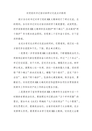 村党组织书记培训班研讨交流点评提纲.docx