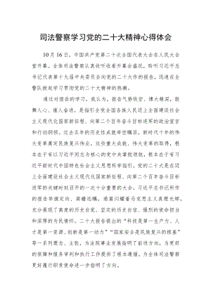 司法警察学习党的二十大精神心得体会.docx