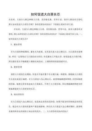 如何促进大白菜长芯.docx
