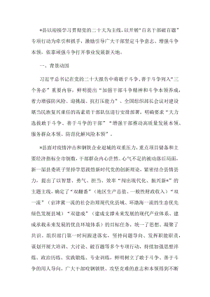 县“百名干部破百题”专项行动情况报告.docx