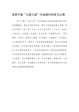 党员干部“三抓三促”行动进行时学习心得.docx