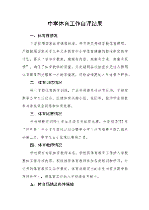 中学体育工作自评结果.docx