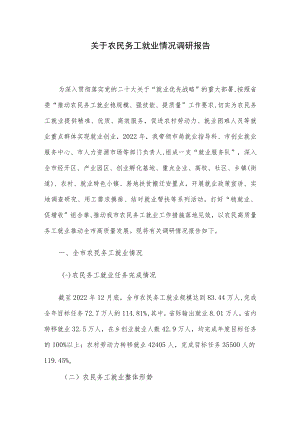 关于农民务工就业情况调研报告.docx
