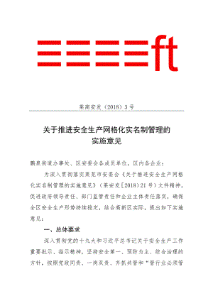 关于推进安全生产网格化实名制管理的实施意见.docx