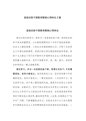 县级纪检干部教育整顿心得体会2篇.docx