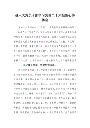 县人大党员干部学习党的二十大报告心得体会.docx