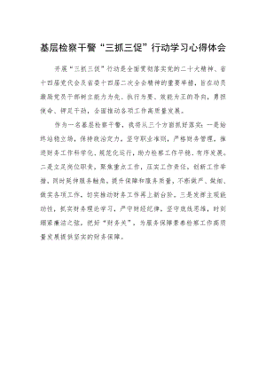 基层检察干警“三抓三促”行动学习心得体会.docx