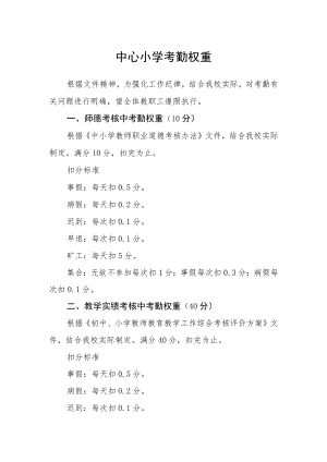 中心小学考勤权重.docx
