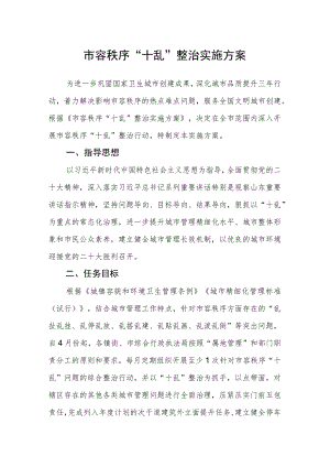 市容秩序“十乱”整治实施方案.docx