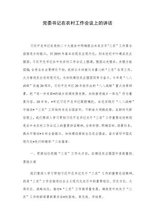 党委书记在农村工作会议上的讲话.docx