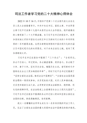 司法工作者学习党的二十大精神心得体会.docx