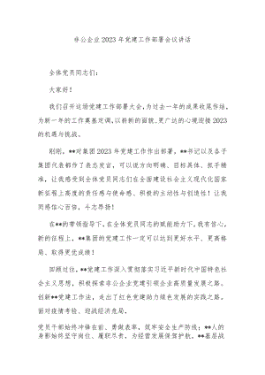 非公企业2023年党建工作部署会议讲话.docx