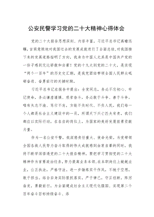 公安民警学习党的二十大精神心得体会范文【三篇】.docx