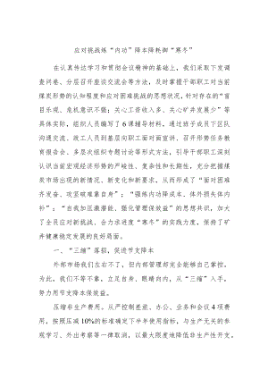 应对挑战练“内功”降本降耗御“寒冬”.docx