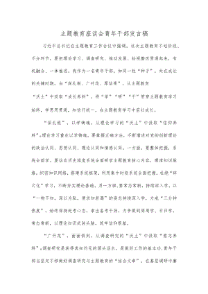 主题教育座谈会青年干部发言稿.docx