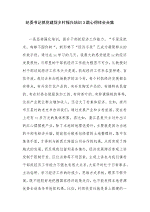 纪委书记抓党建促乡村振兴培训3篇心得体会合集.docx