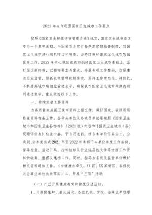 2023年在市巩固国家卫生城市工作要点.docx